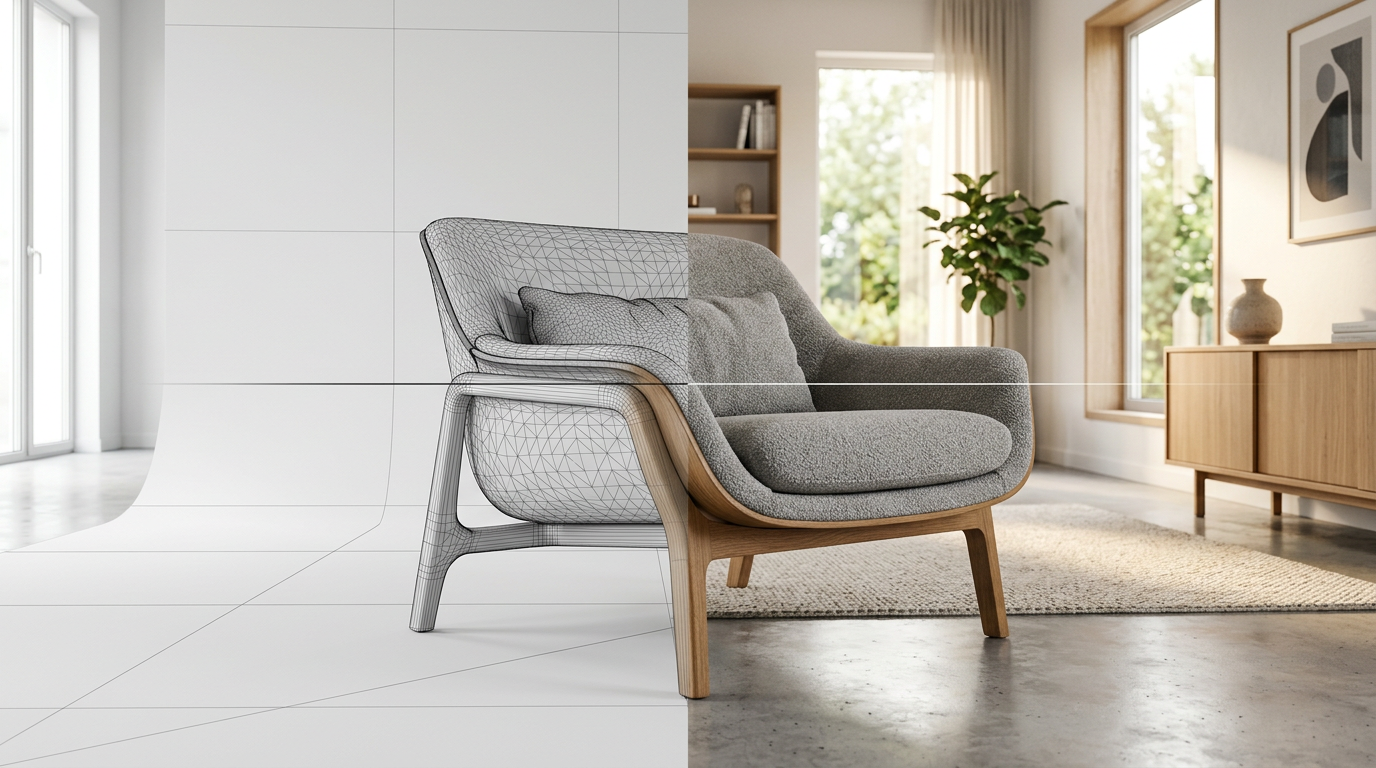 Hybrider Workflow in der Produktvisualisierung: Kombination aus pr&auml;zisem 3D-CAD-Modell und KI-generierter Milieuszene f&uuml;r supaCGI